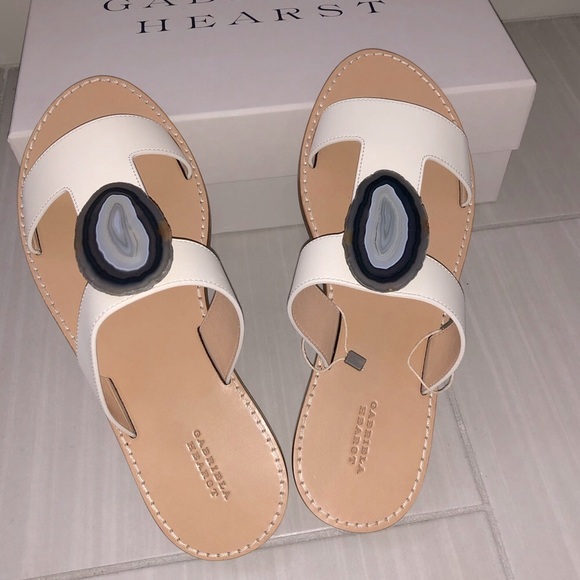 Gabriela Hearst Hades agate embellished sandals, size 40(US9,5-10). White - Picture 3 of 17